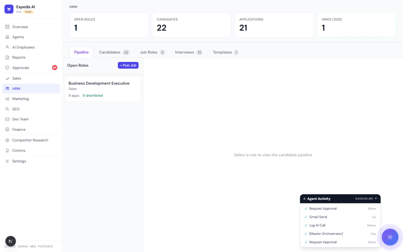 HRM module screenshot